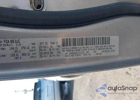 2018 Dodge Journey Gt Awd из США, поврежденный, VIN 3C4PDDEG5JT311721